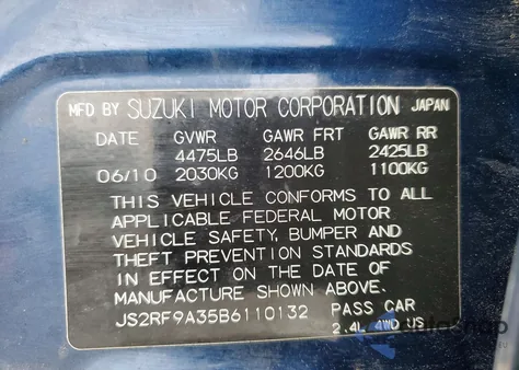 2011 Suzuki Kizashi Se z USA, uszkodzony, nr VIN JS2RF9A35B6110132